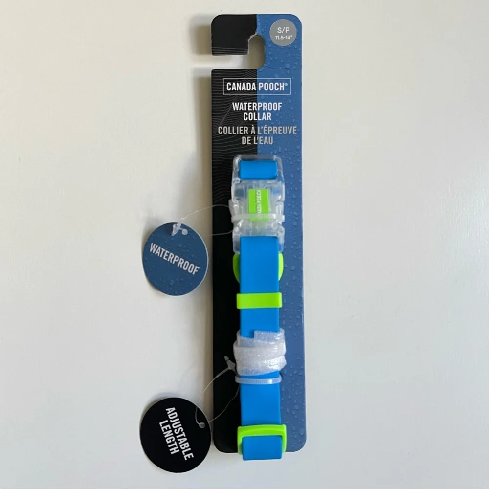 Canada Pooch Waterproof Dog Collar - Blue - S